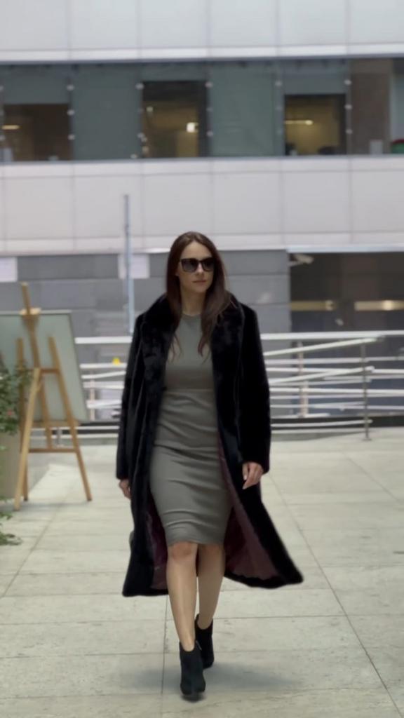 Экошуба Модель Халат Премиум норка Чeрный