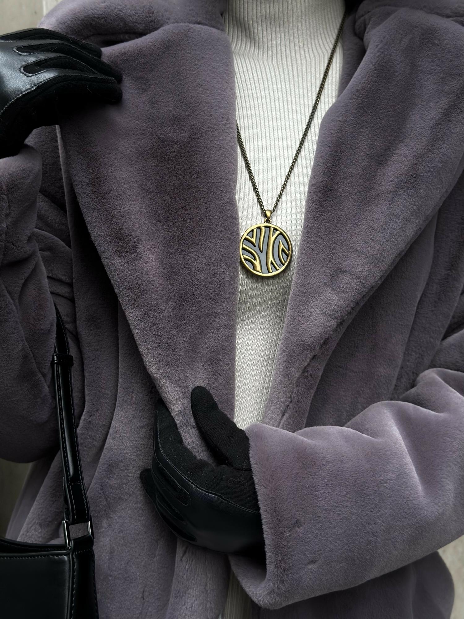 Экошуба Модель Свободная Дымчатый Фиолетовый, Серый