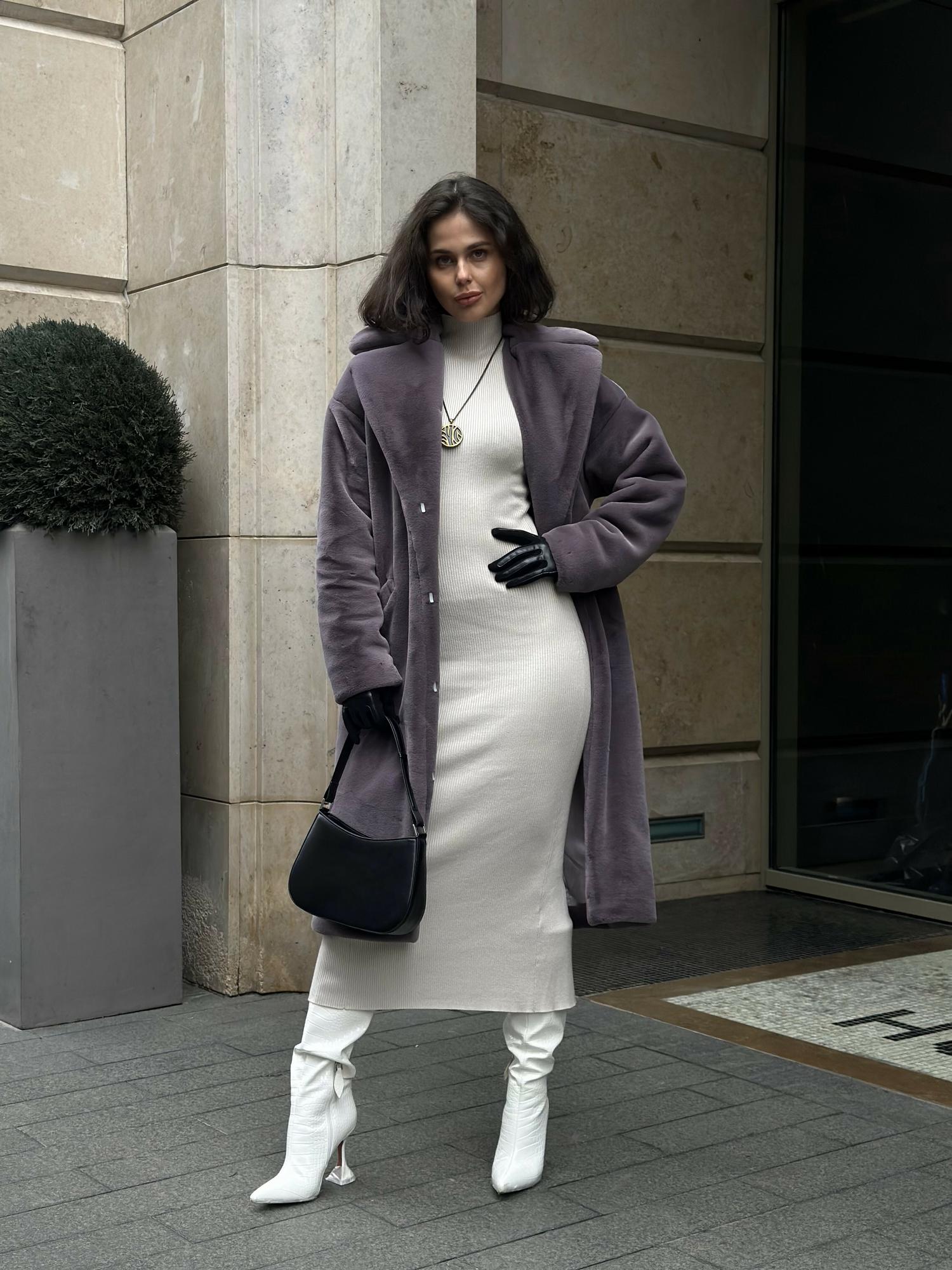 Экошуба Модель Свободная Дымчатый Фиолетовый, Серый