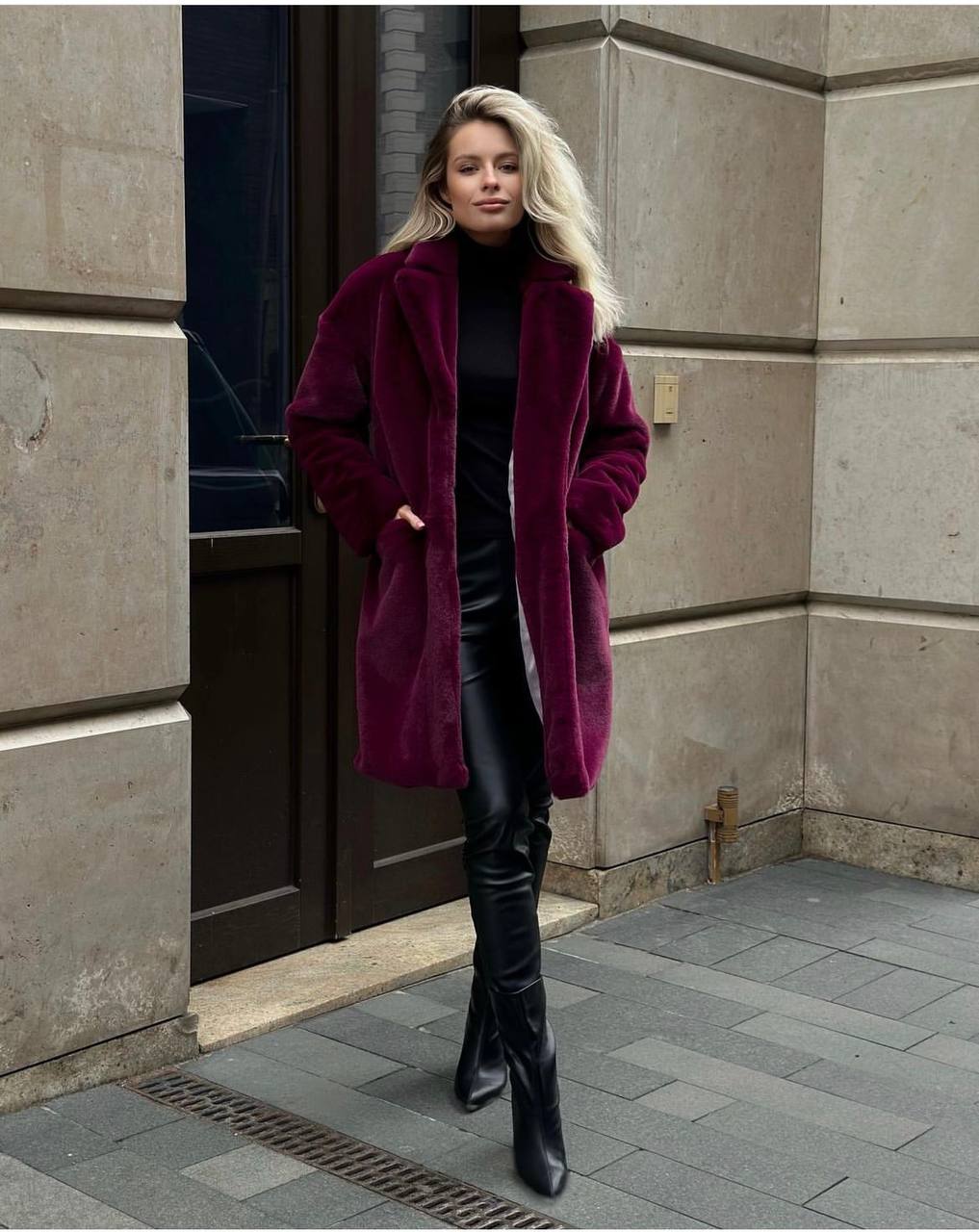 Экошуба Модель Кокон Яркая вишня