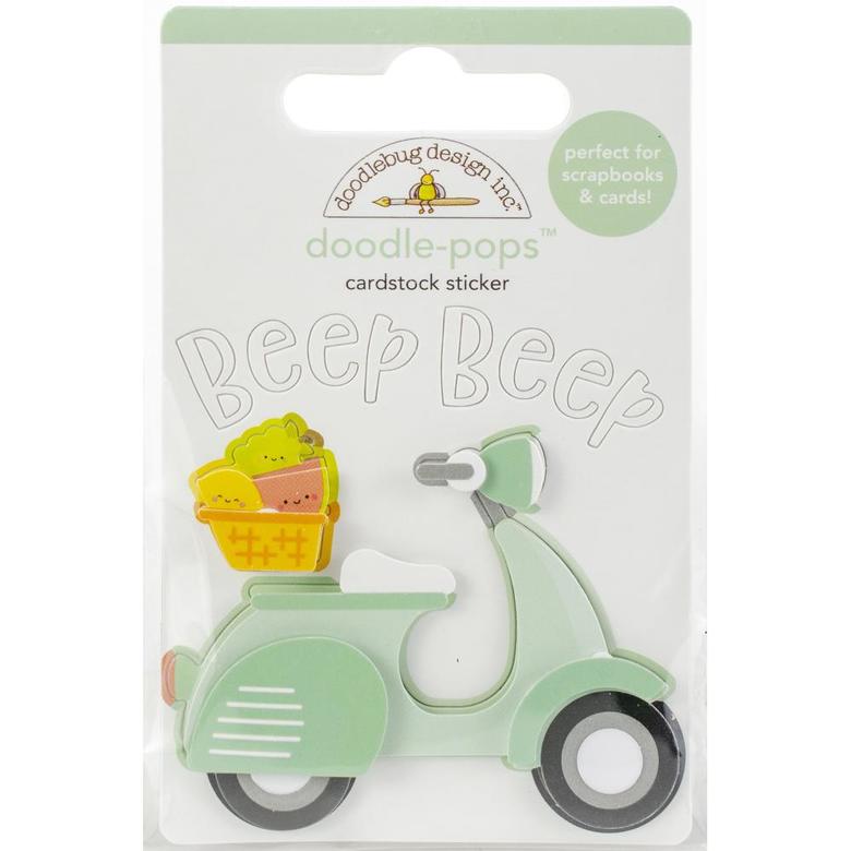 Наклейки Doodlebug Doodle-Pops 3D Stickers Beep Beep