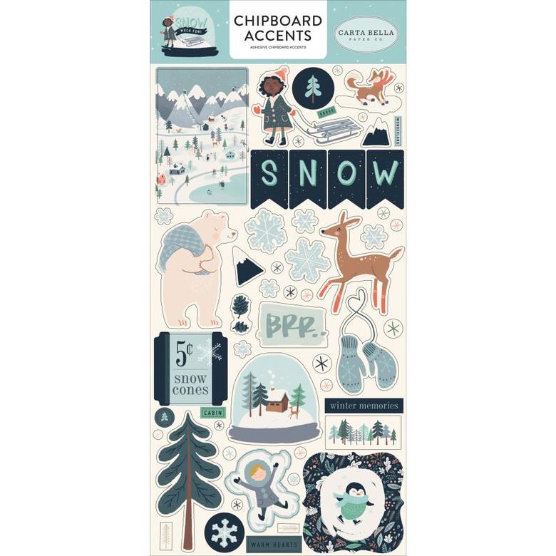 Чипборд Carta Bella Accents Snow Much Fun Chipboard 6"X13" (4)