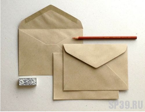 Крафт конверт, С6, декстрин, клапан треугольный