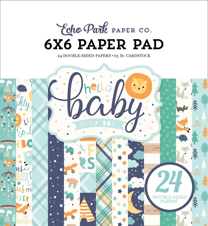 1/2 Набор бумаги Echo Park "Hello Baby it's a boy"  15*15 см