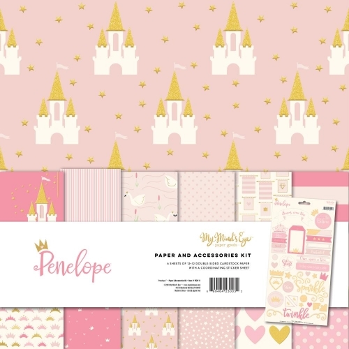 НАБОР БУМАГИ (KIT) ИЗ КОЛЛЕКЦИИ "PENELOPE" 6 ЛИСТОВ + ЛИСТ СТИКЕРОВ