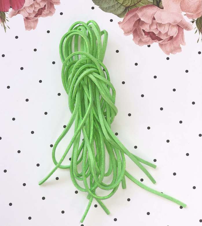 Декоративный замшевый шнур - салатовый