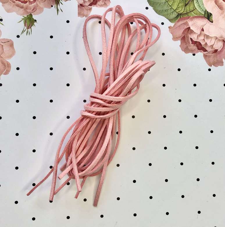Декоративный замшевый шнур - розовый