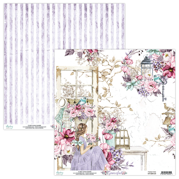 Лист двусторонней бумаги Graceful 01 Mintay paper 30*30 (4)