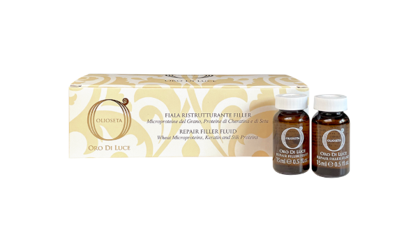 Barex Olioseta Oro Di Luce Флюид восстанавливающий с протеинами  шелка и семенем льна 10 шт. х 15 мл