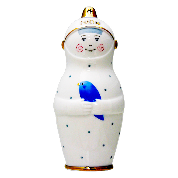 Елочная игрушка "Матрешка с птицей"