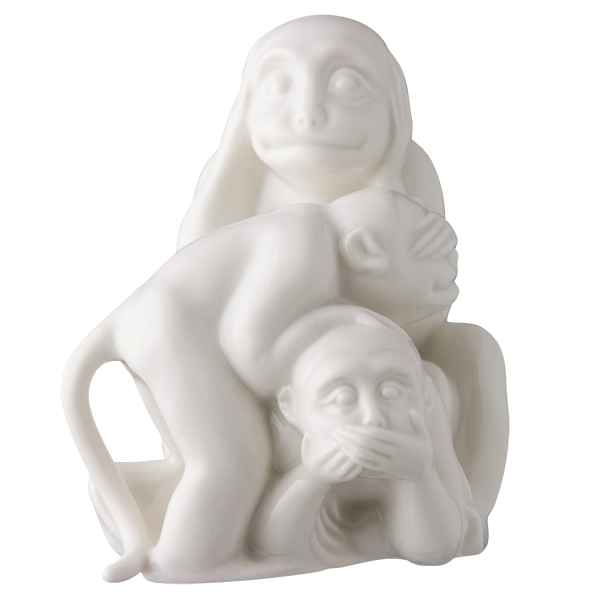 Скульптура "Ничего не вижу…". Глазурь