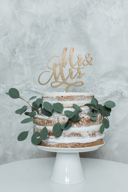 Табличка в тортик - Mr & Mrs