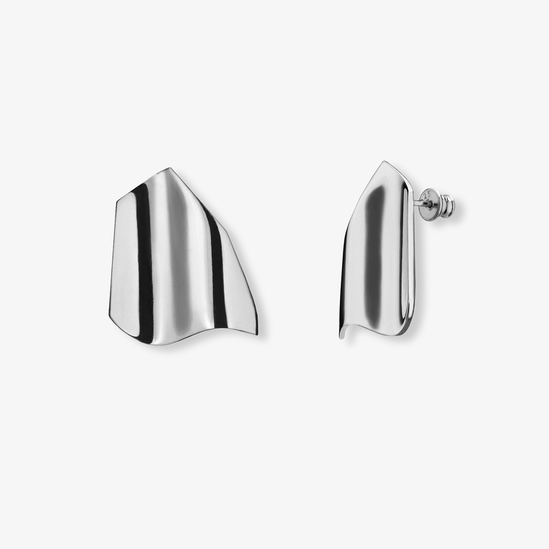 Серьги с изгибом 'Трапеция"