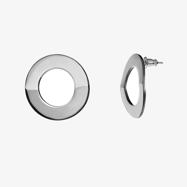 Серьги-кольца с горизонтальной гранью