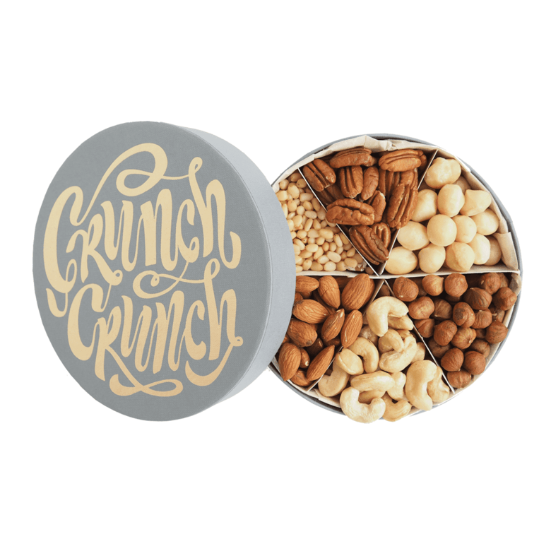 Большая серая коробка орехов Crunch Crunch