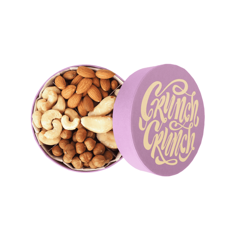 Маленькая лавандовая коробка орехов Crunch Crunch