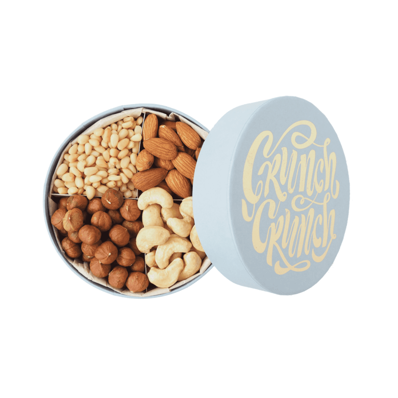 Маленькая голубая коробка орехов Crunch Crunch