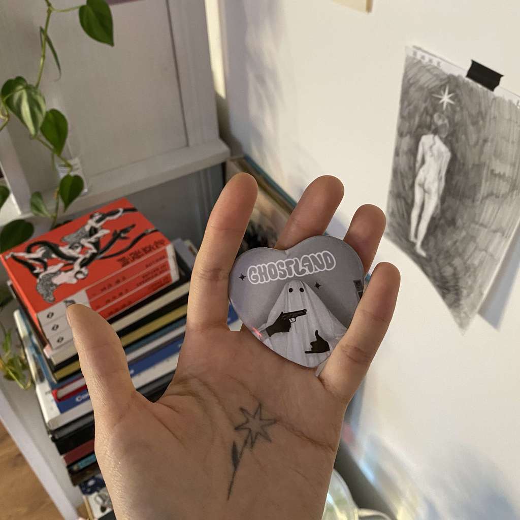 Ghostland button pin