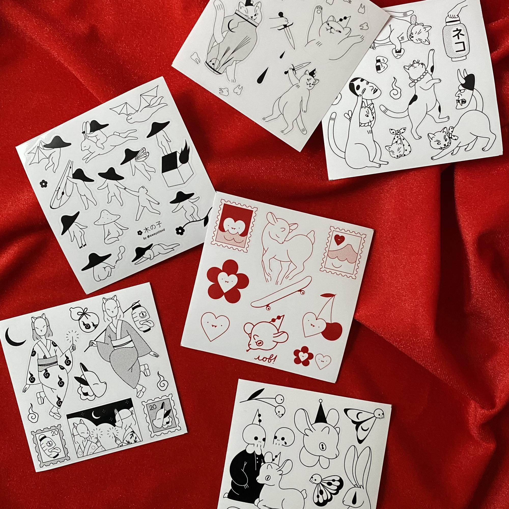 4 stickerpacks set