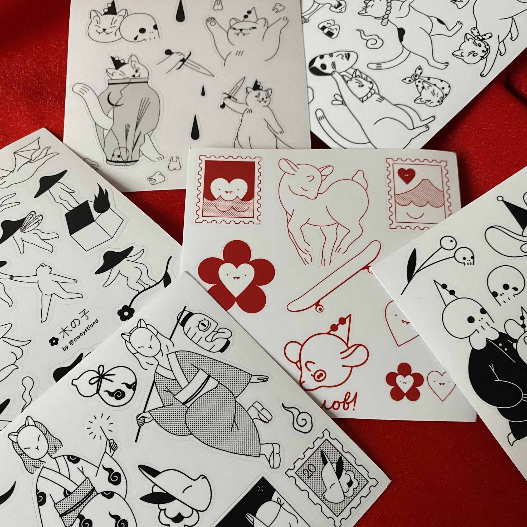 4 stickerpacks set