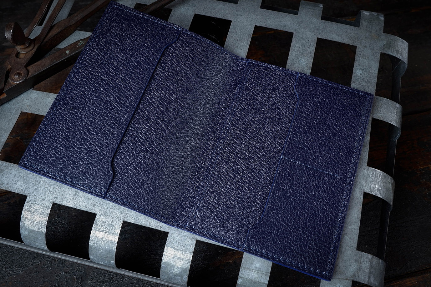 обложка для паспорта, для документов, синяя кожа, французская кожа, кожа козы, Hermes, заказать обложку, купить обложку, обложка под заказ, ручная прошивка, ручная работа, натуральная кожа