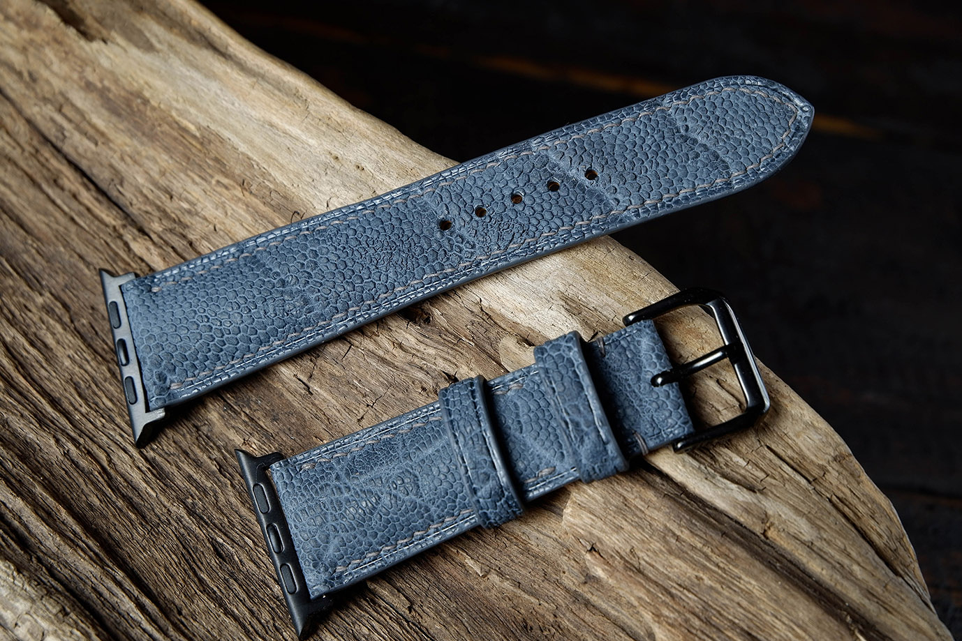 часовой ремешок, классические часы, apple watch, серая кожа, кожа слона, черная фурнитура, фурнитура сталь, заказать ремешок, купить ремешок, ремешок под заказ, под размер, экзотическая кожа, необычная кожа, ремешок для часов, необычный ремешок, ручная прошивка