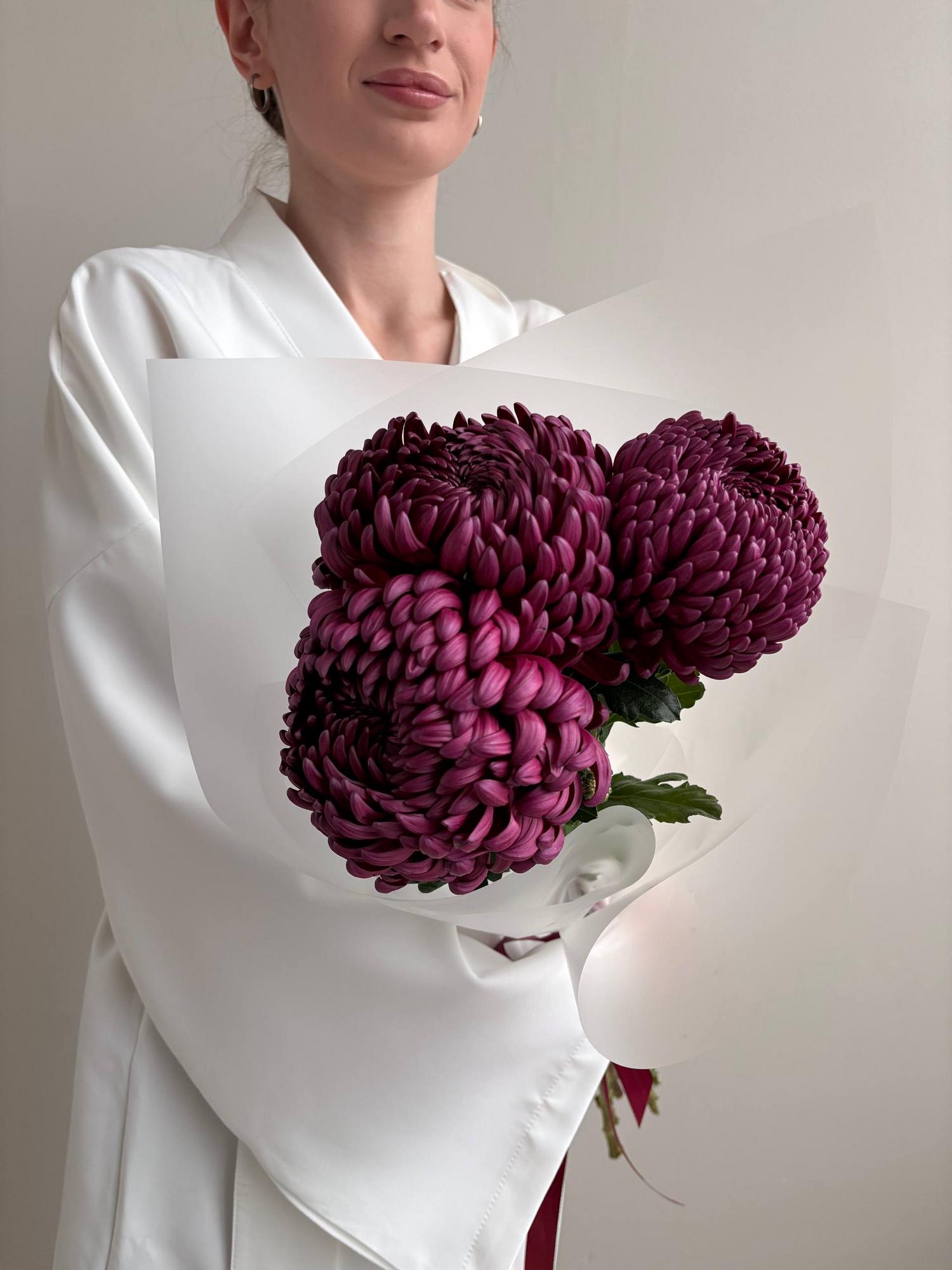 Шарообразные хризантемы Бигуди 3 шт