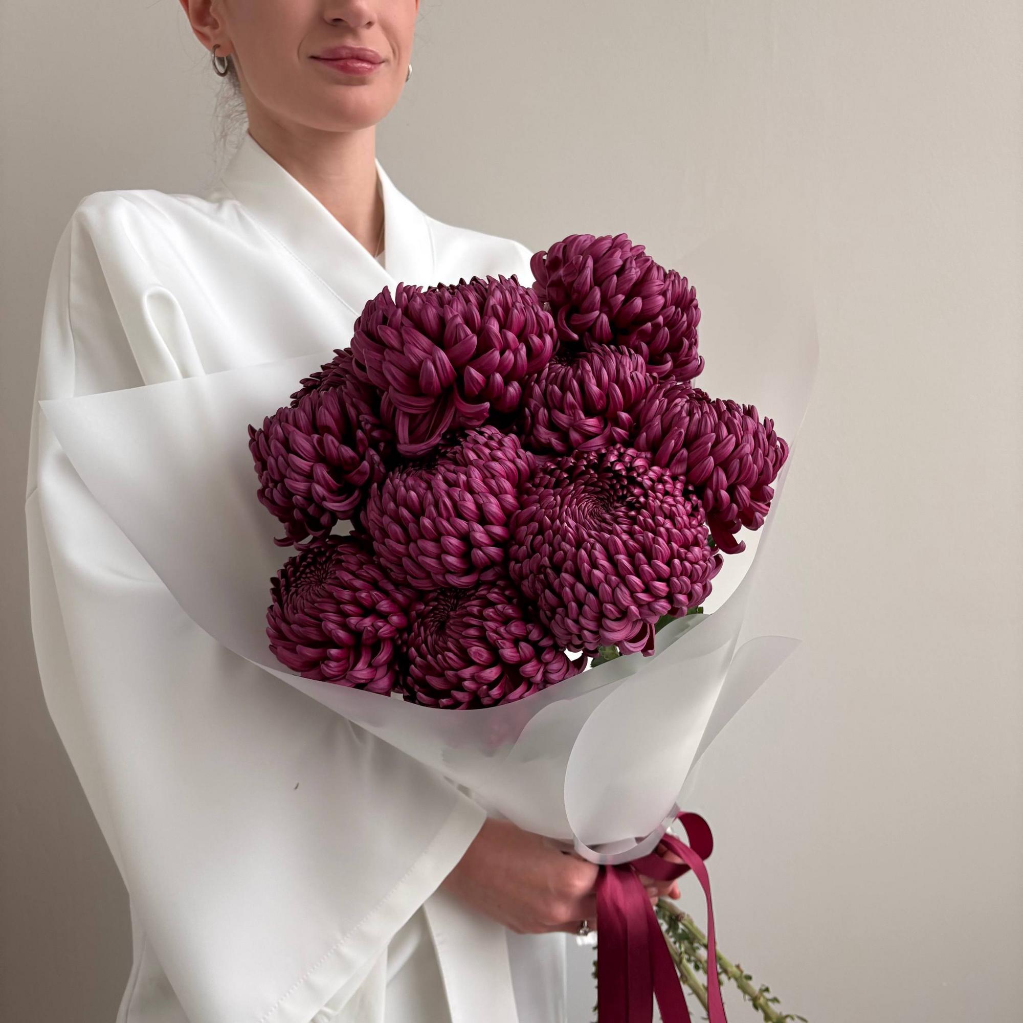 Шарообразные хризантемы Бигуди 9 шт