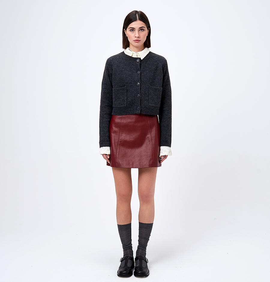 Юбка кожаная мини