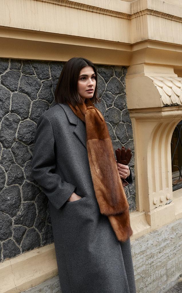 Длинный шарф из норки