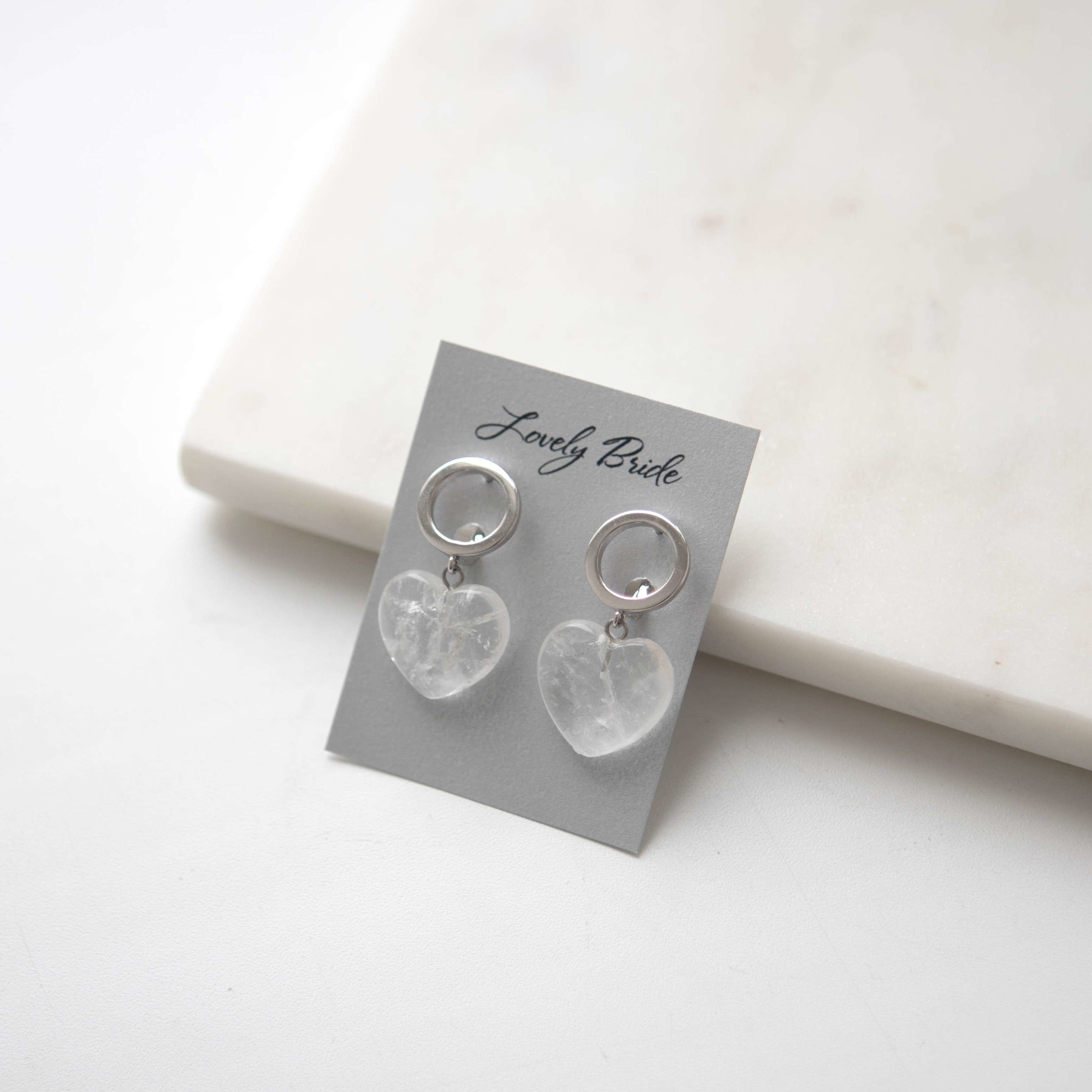 серьги с натуральными камнями,  серьги с агатом, серьги с кварцем, повседневные серьги, серьги купить спб, серьги сердечки