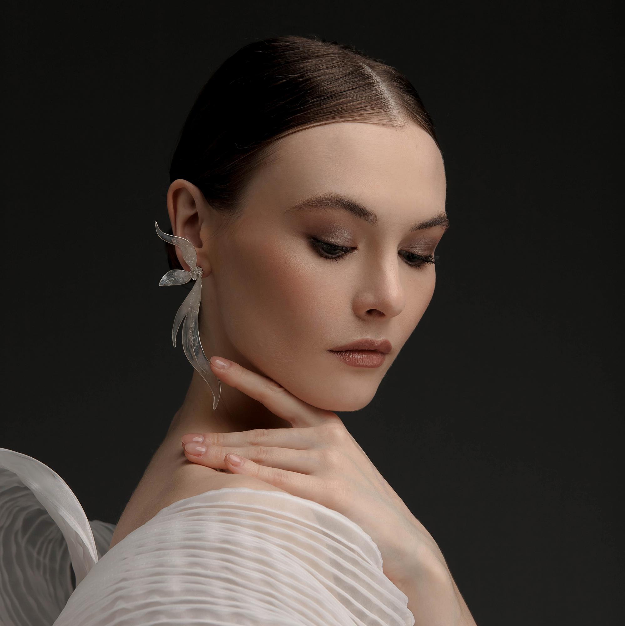 моносерьги, моносерьга, серьги для невесты, свадебные серьги, свадебные серьги спб, свадебный бижутерия, серьги для невесты купить