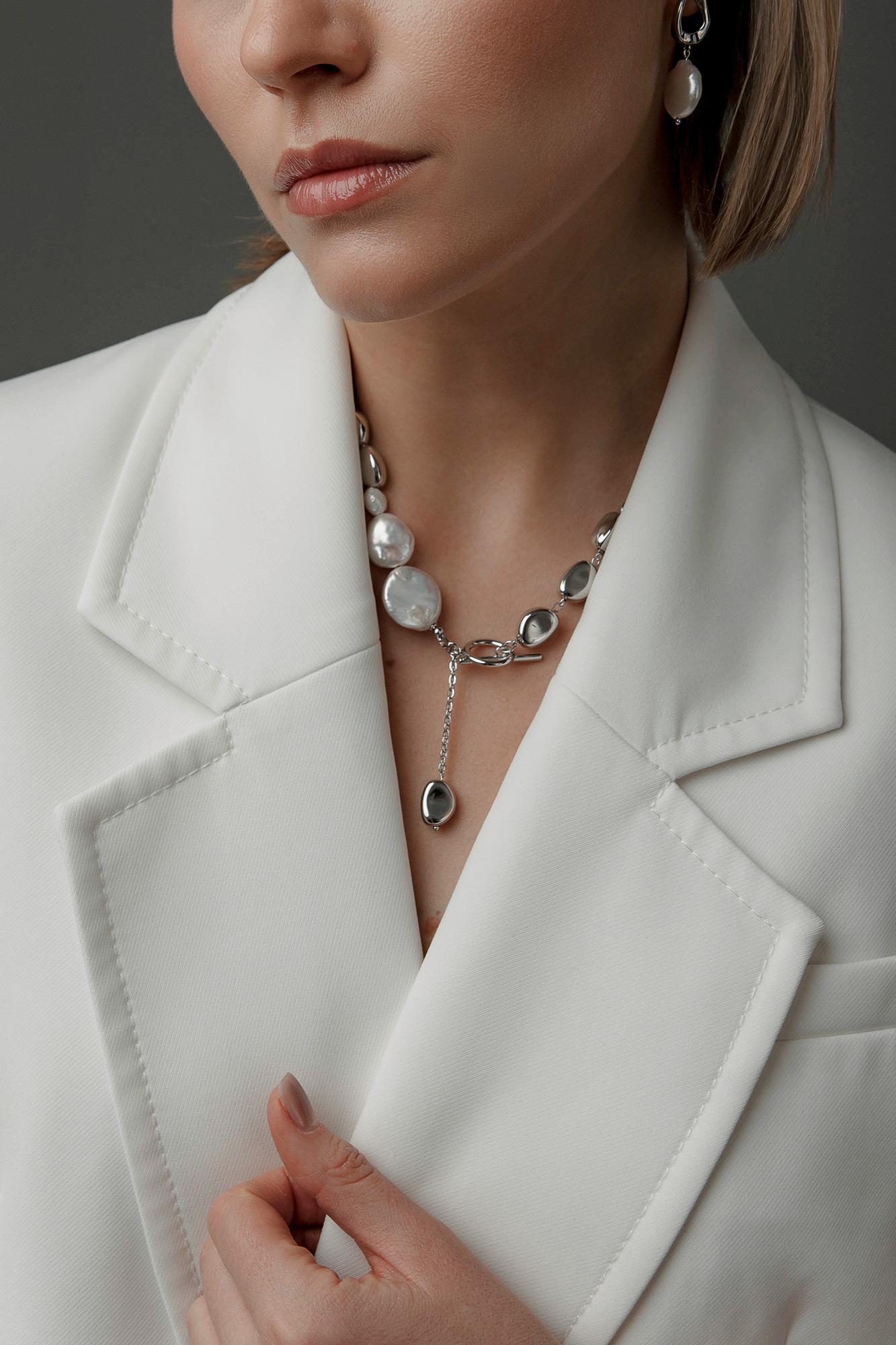 колье из барочного жемчуга, колье с жемчугом, вечернее колье из жемчуга, колье вечернее купить, ожерелье из гематита спб, вечернее украшение на шею, чокер из гематита, чокер с жемчугом купить