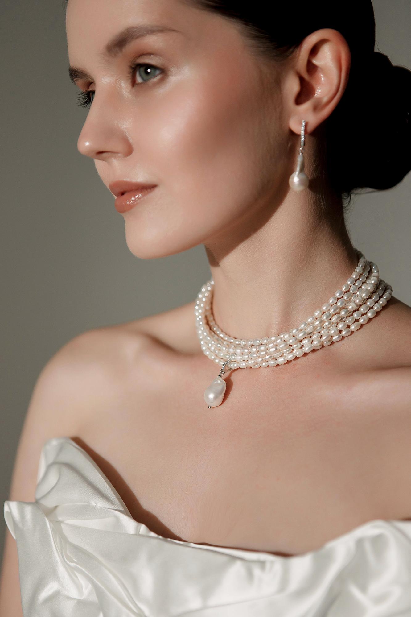 свадебное колье с жемчугом, колье на свадьбу купить, колье из жемчуга, колье для невесты, свадебные украшения, свадебные украшения на шею, ожерелье на свадьбу, ожерелье из жемчуга, свадебные украшения с жемчугом купить