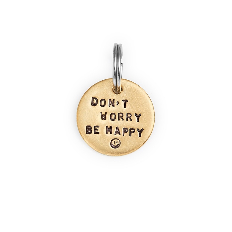 Адресник DON'T WORRY BE HAPPY (латунь/мельхиор, 25/32 мм)