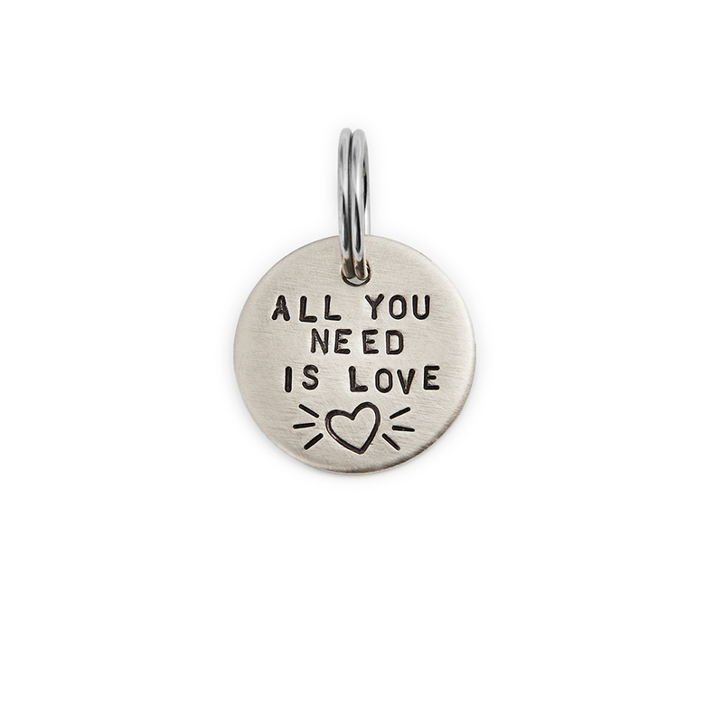 Адресник ALL YOU NEED IS LOVE (латунь/мельхиор, 25/32 мм)