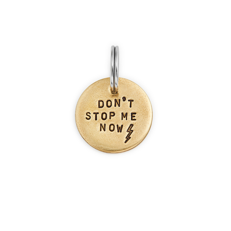 Адресник DON'T STOP ME (латунь/мельхиор, 25/32 мм)