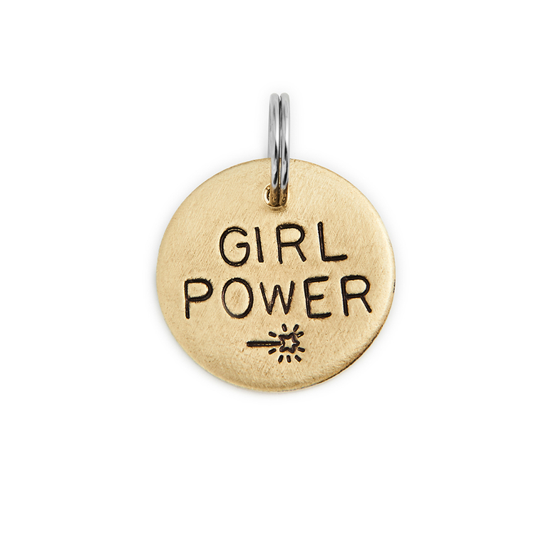 Адресник GIRL POWER (латунь/мельхиор, 25/32 мм)