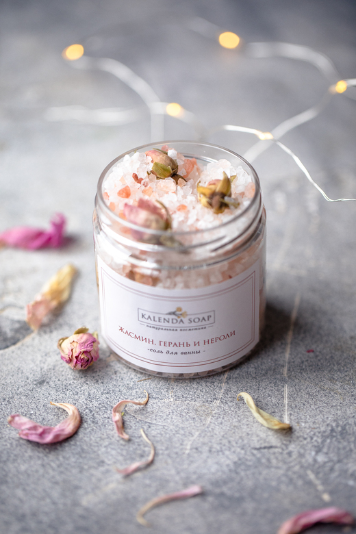 Соль для ванны Жасмин, Герань и Нероли