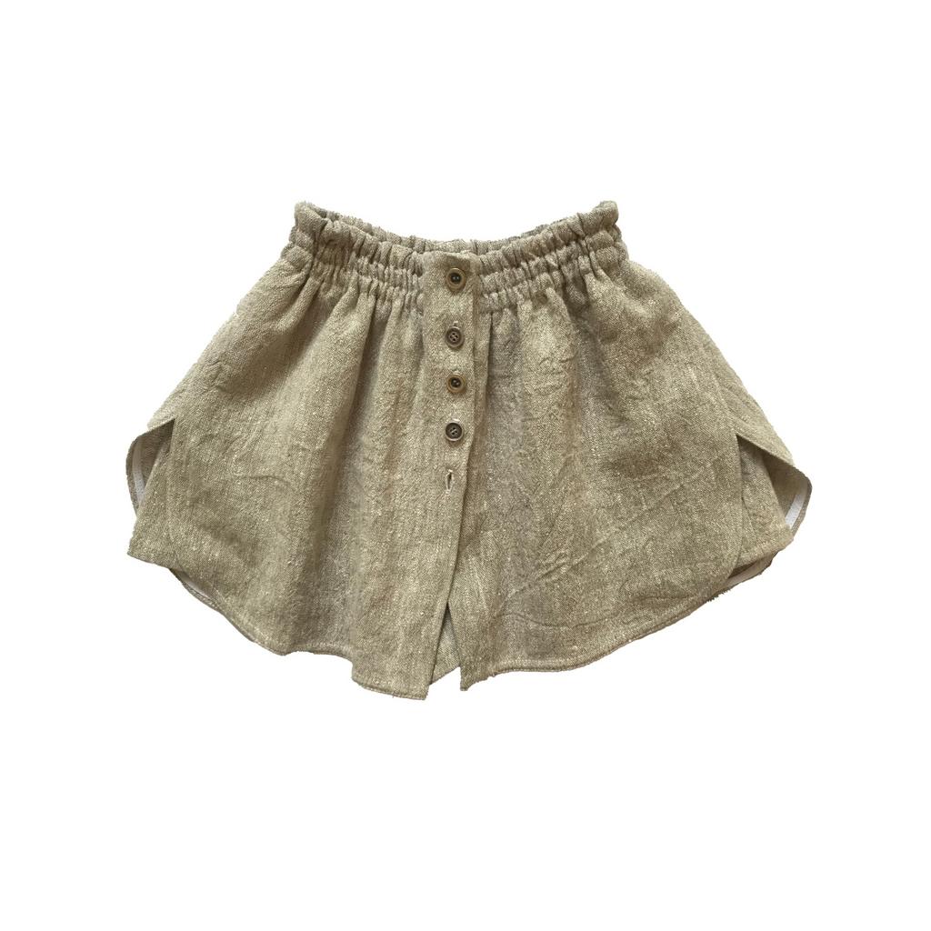 Double layer linen shorts