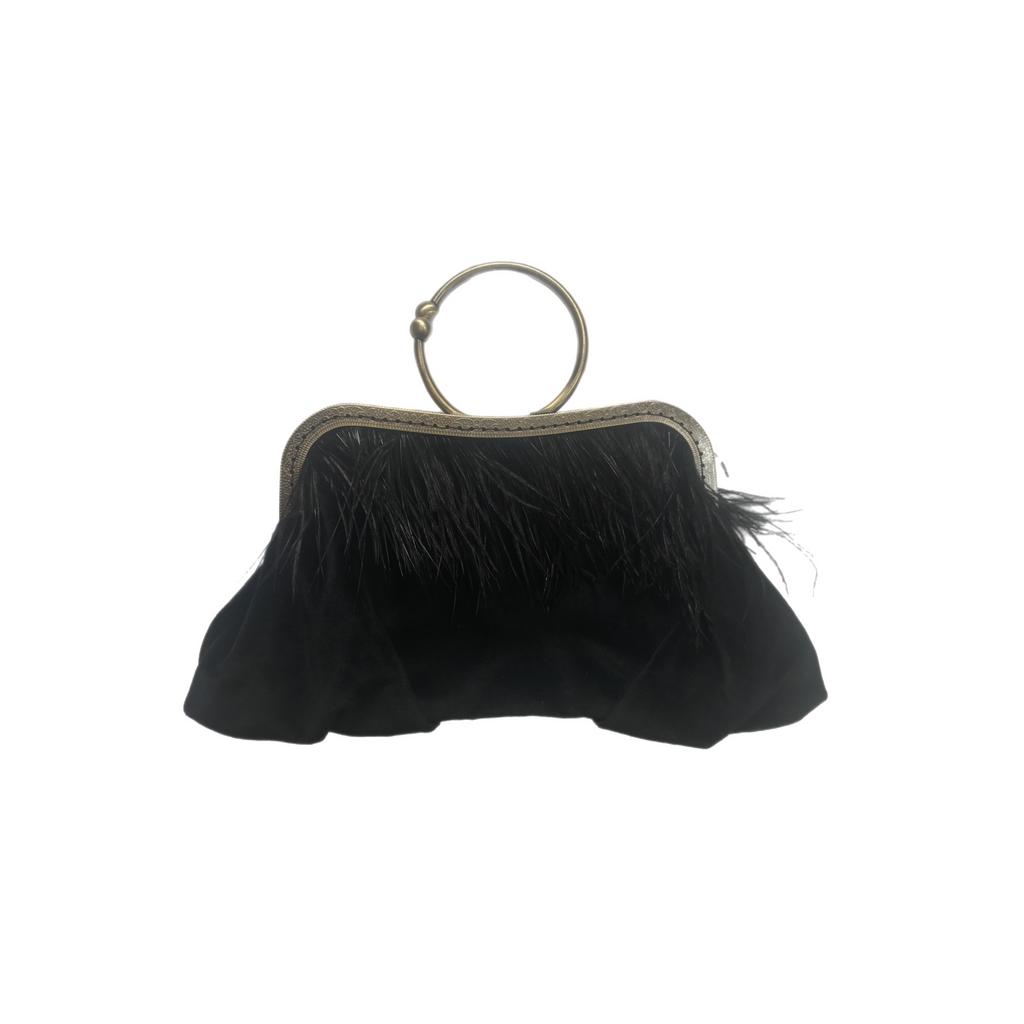 Feather velvet bag