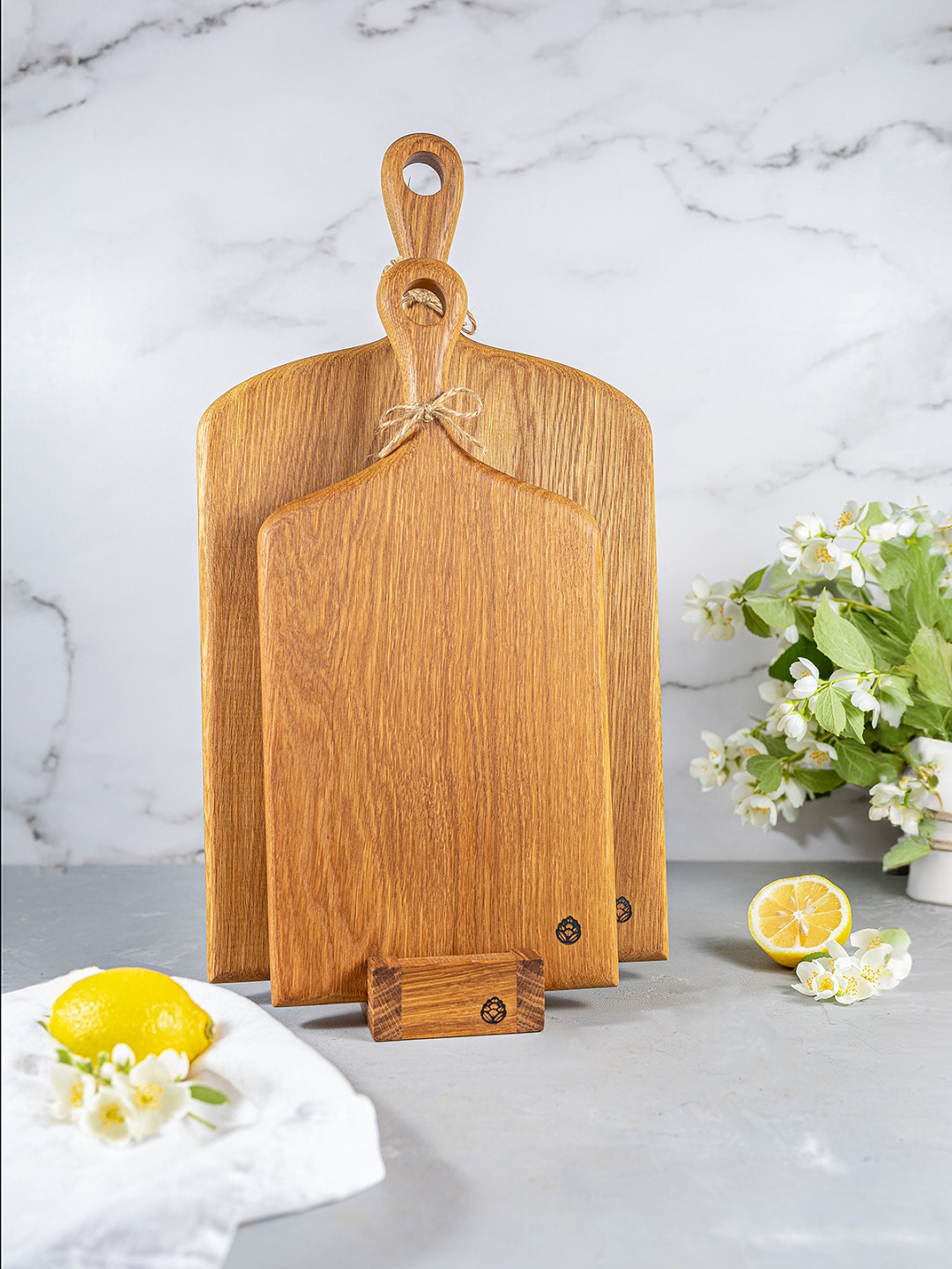 Базилик сет 2 разделочные доски/доски для подачи из дуба