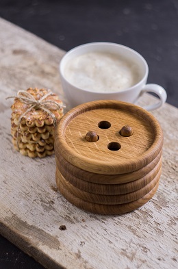 Подставки для чашек «Пуговки» с держателем, 4 шт.