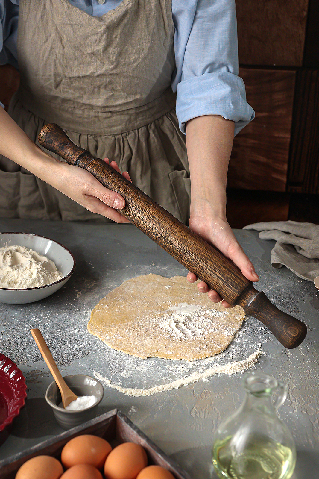 Скалка для теста 49 см/ цвет венге