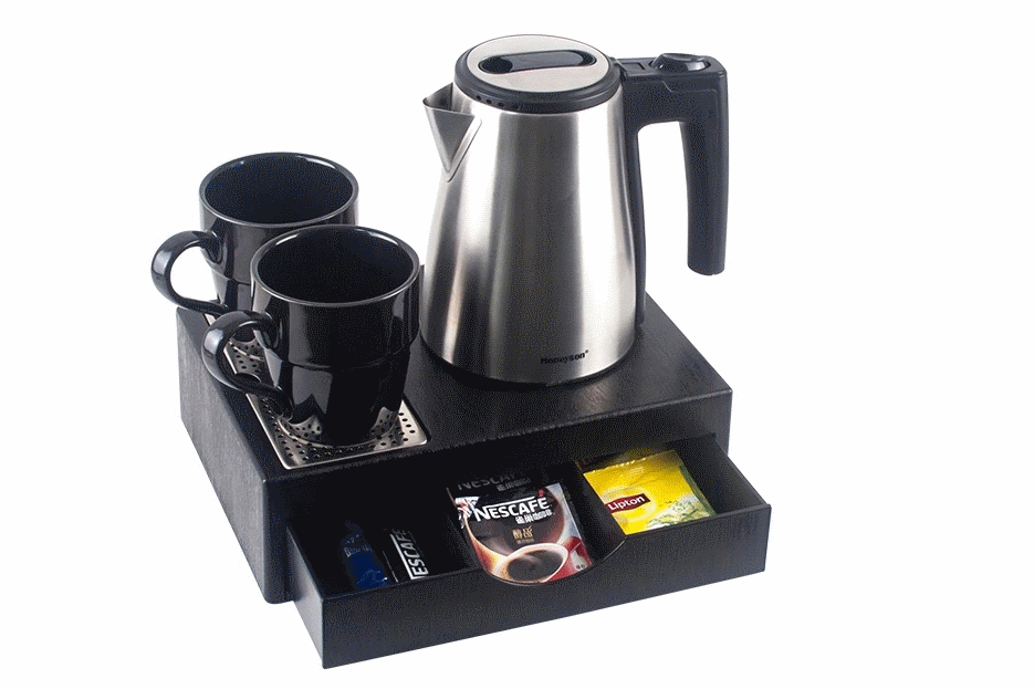 Чайный набор R 140 антивандальный, пластик, черный 267*190*80 Объем: 0,6 литра Мощность: 800 W