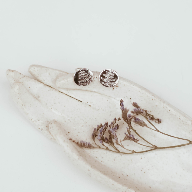 Серьги Лист папоротника