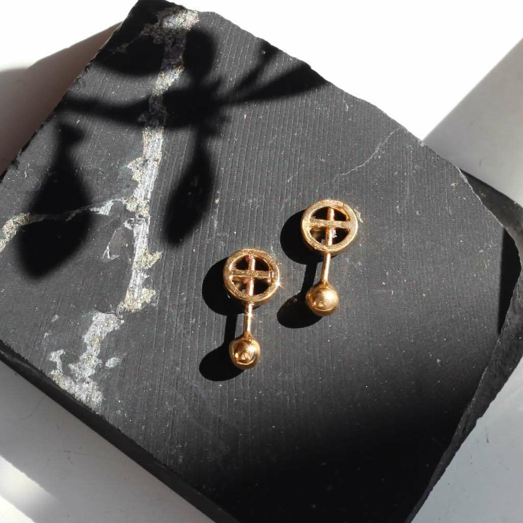 Серьги Шарики  с позолотой