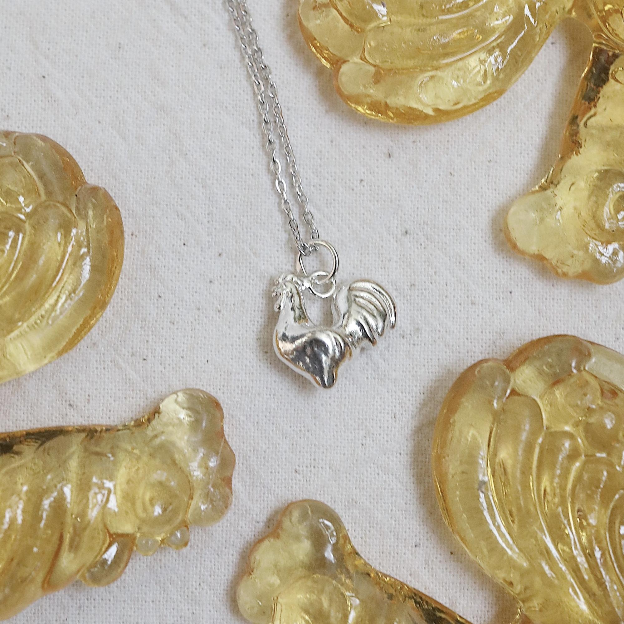 Кулон Петушок серебряный