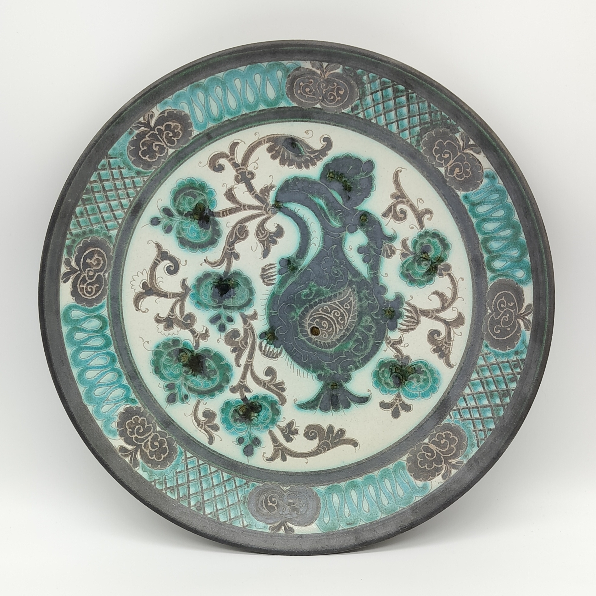 Узбекский лаган ручной работы и ручной росписи от Алишера Назирова в винтажном сите