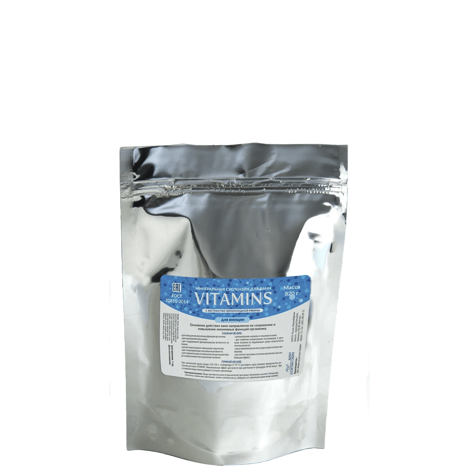 Минеральные суспензии для ванн Vitamins, Живая Косметика Сибири, 820 гр.